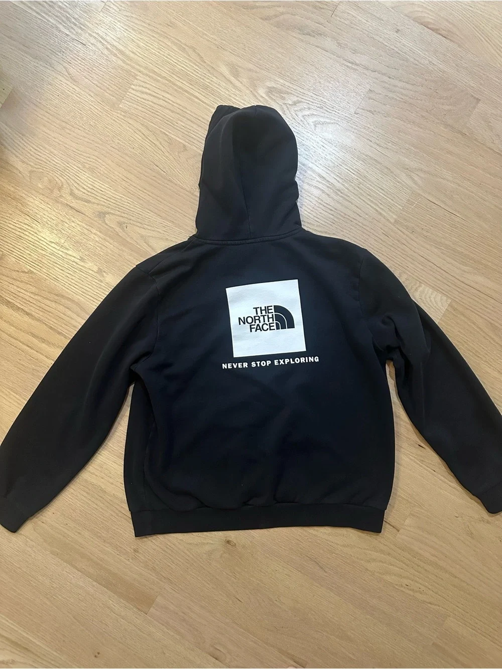 MENS The North Face Black Hoodie with White Logo